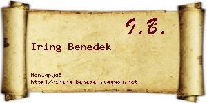 Iring Benedek névjegykártya