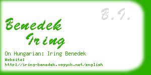 benedek iring business card